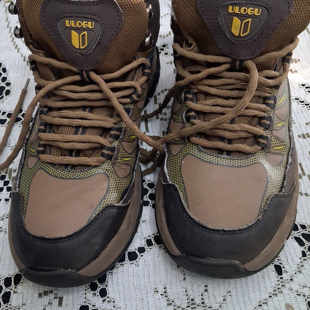 Men's Brown and Tan Hiking Boots By Ulogu